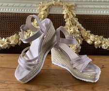 FAITH SIZE 6 STRAPPY SPARKLE ROPE WEDGE PLATFORM ANKLE STRAP SANDALS SHOES