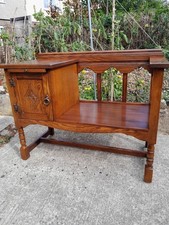 Vintage Chippy Jaycee Telephone Hall Seat With Cupboard &Rest