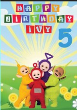 Teletubbies Inspired Birthday Card Personalised