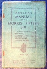 MORRIS FIFTEEN SIX CAR Handbook & Maintenance Manual 1935 #27691 2/35/20M