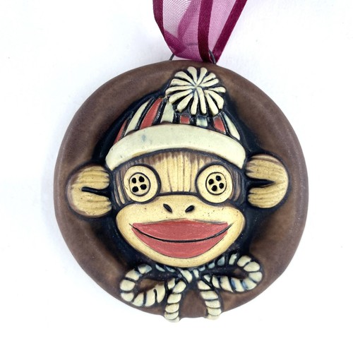 Sock monkey handmade ceramic - monkey,