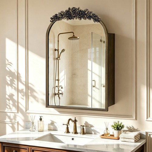 Vintage wall bathroom mirror - wall,