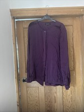 Jaeger Purple Silk Blouse Size 12