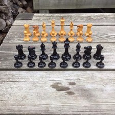 Antique F.H.Ayres Boxwood & Ebony Staunton Chess Set 3.25” King - AF