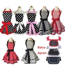 Women's Cute Apron Retro Black