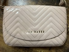 Ted Baker Blush Pink Quilted Patent Crossbody Bag with Gold Hardware