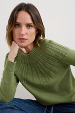 Seasalt Women's Regular Stone Chat Organic Cotton Jumper Moss
