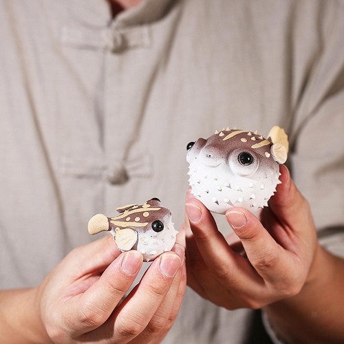 Puffer fish statue tea lovers - fish,