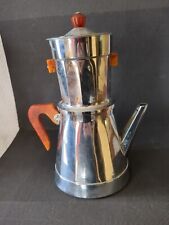 VINTAGE FRENCH SAMBA ALUMINIUM/CHROME COFFEE MAKER WITH AMBER COLOURED HANDLES