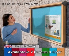 Outdoor Exterior Weatherproof Lockable Notice Board Showcase 8xA4, Oak effect 