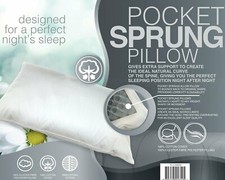 LUXURY QUILTED SILKY DOWN MICROFIBRE POCKET SPRINGS SPRUNG ORTHOPAEDIC PILLOW
