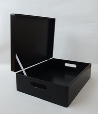 Large Wooden Black Storage Box