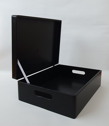 Large wooden black - storage, box