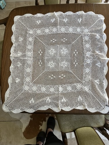 Hand crocheted white cotton - crocheted,
