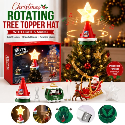 Rotating christmas tree topper - rotating,
