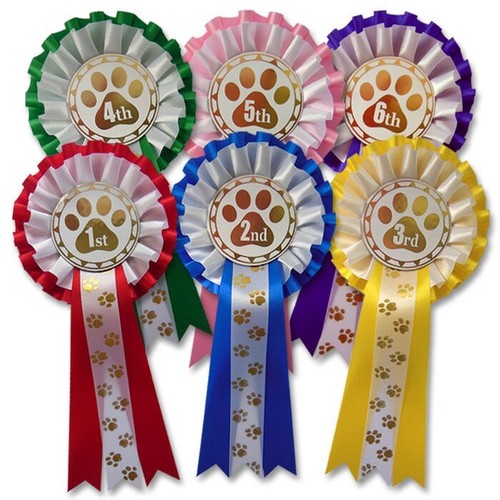 Dog show rosettes 1st 6th - dog, 1st-6th