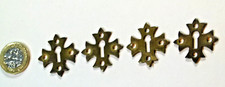 SET X 4, ARTS & CRAFTS KEYHOLE BRASS FURNITURE ESCUTCHEON KEYHOLE SMALL