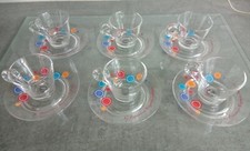 Set Of 6 Lavazza Glass Espresso Cups and Saucers L'Autentico Espresso Italiano