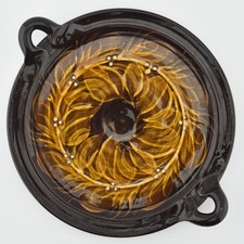 Unusual VTG 1980s Gwili Studio Pottery Small Serving Dish Platter Plate Floral