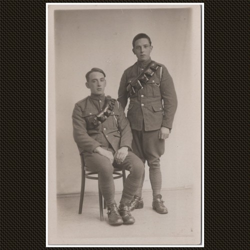 Two men military uniforms - two,