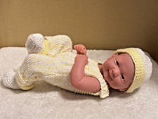 Newborn Berenguer Boy Doll (Preloved) New Yellow Outfit & Adoption Certificate
