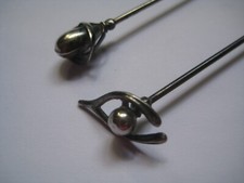 2 x Charles Horner Silver Hat Pins Inc. Wishbone