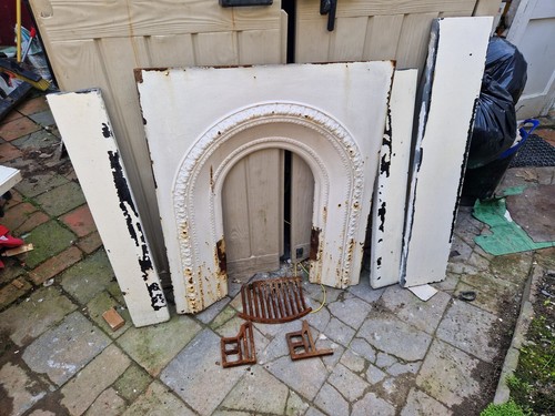 Antique cast iron fireplace