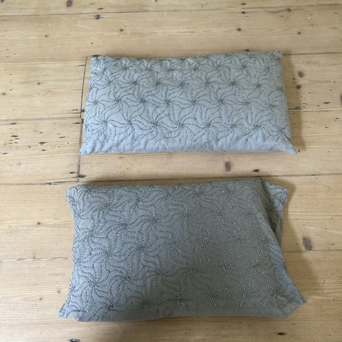 Two pair grey beaded - pair, grey,