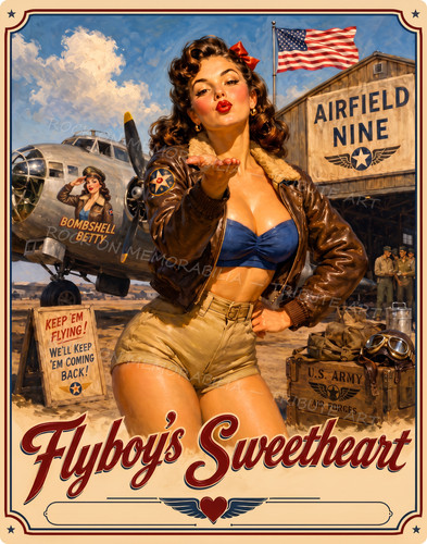 Pinup girl metal - pinup, sign