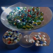 300 Mixed Marbles In Martini Glasses
