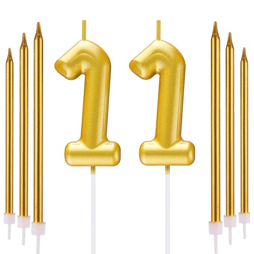 Gold number candle 6 - candle, +