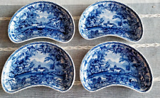 BOOTHS BRITISH SCENERY SILICON CHINA KIDNEY SHAPED PLATES/DISHES  x 4