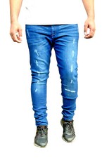 Mens Skinny Ripped Jeans Super