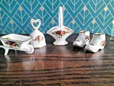 Royal Albert Old Country Roses Trinkets Basket Bell Wheelbarrow