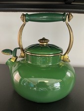 Vintage green enameled metal