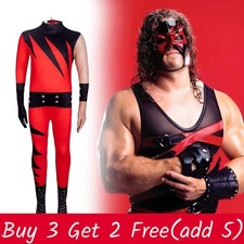 Wwe Kane Costume Kids Cosplay Jumpsuit With Mask For Halloween Party