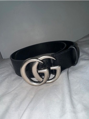 Gucci silver buckle - gg, wide