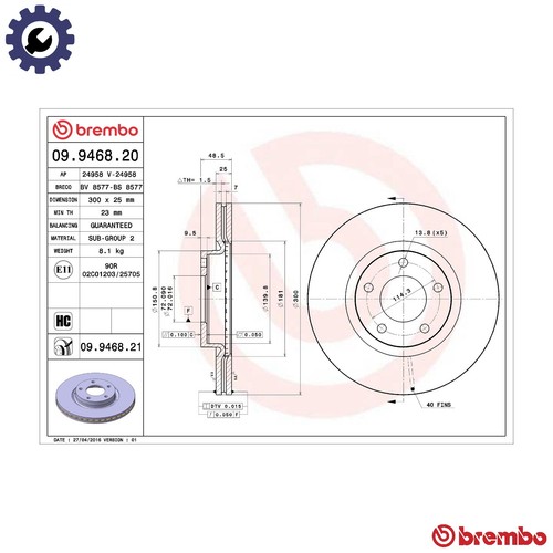 Brake disc 9468 21 - 2x,
