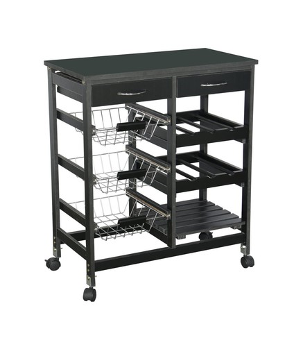 Wood effect kitchen - wood-effect, cart