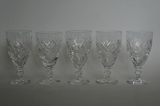 Set of 5 Webb Corbett GEORGIAN pattern Small Wine or Sherry or Port Glasses 