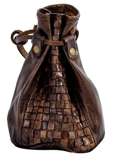 Medieval pouch woven leather - pouch,