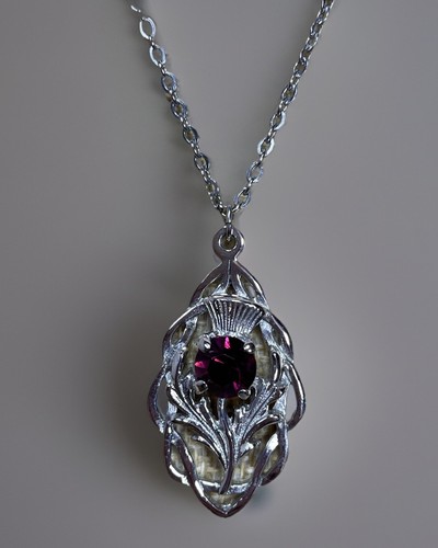 Scottish thistle necklace - scottish,