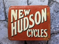 VINTAGE NEW HUDSON CYCLES PORCELAIN SIGN OLD DEALER ADVERTISING 11"×9"