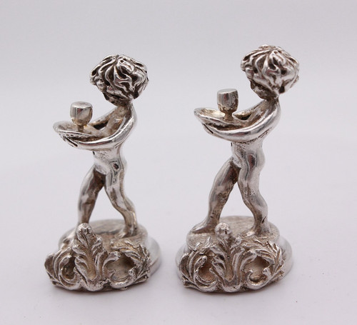 Sterling silver menu holders - silver,