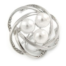 Large white glass pearl - large,