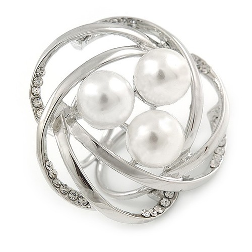 Large white glass pearl - glass,