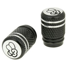 Valve Caps Set Peace Black - Individual for Scooter, Moped and ATV Valve