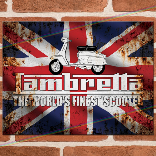 Lambretta flag metal signs - gb,