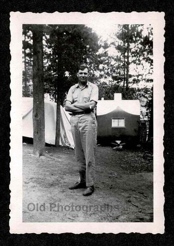 Man woods camper - man, caravan