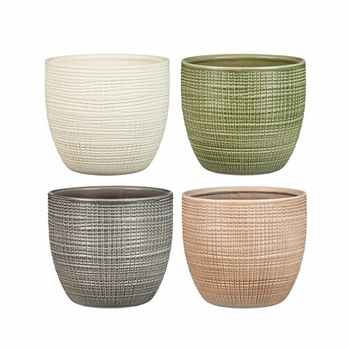 Textured ceramic planter - textured,